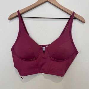 NWT‎ Melrose With Love Corset Top Crop Boning Underwire Maroon Coquette Size L